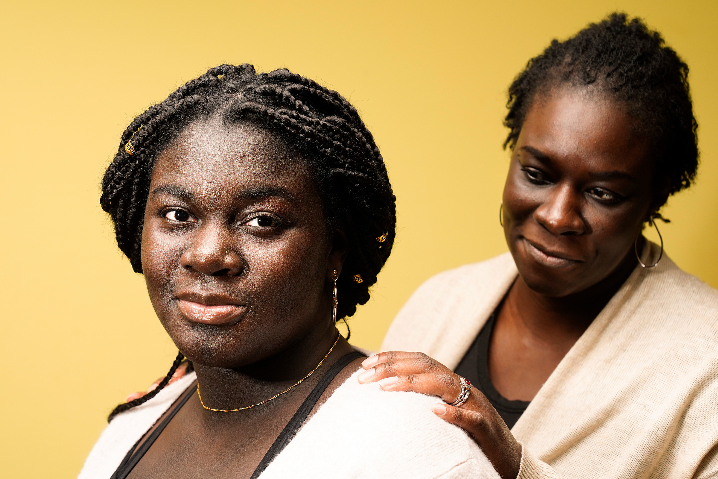 Ebele Azikiwe, 12, poses for a photo with her mother, Rume Joy Azikiwe-Oyeyemi