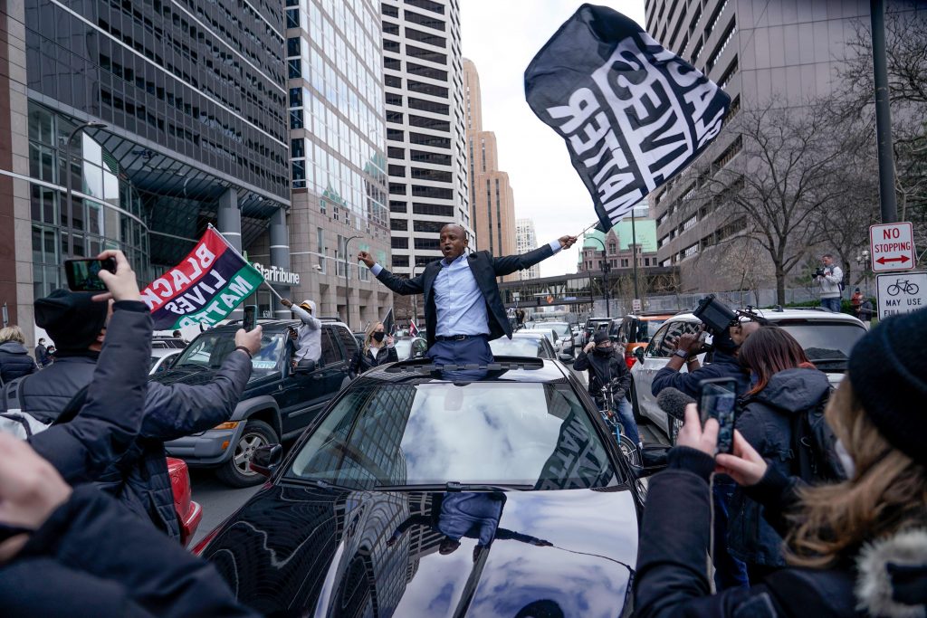 George Floyd-Legislative Reforms People rally outside the courthouse in Minneapolis on Tuesday, April 20, 2021, after the guilty verdicts were announced in the trial of former Minneapolis police officer Derek Chauvin in the death of George Floyd. George Floyd's killing last year and the protests that followed led to a wave of police reforms in dozens of states, from changes in use-of-force policies to greater accountability for officers. At the same time, lawmakers in a handful of states have had success addressing racial inequities. (AP Photo/Morry Gash)