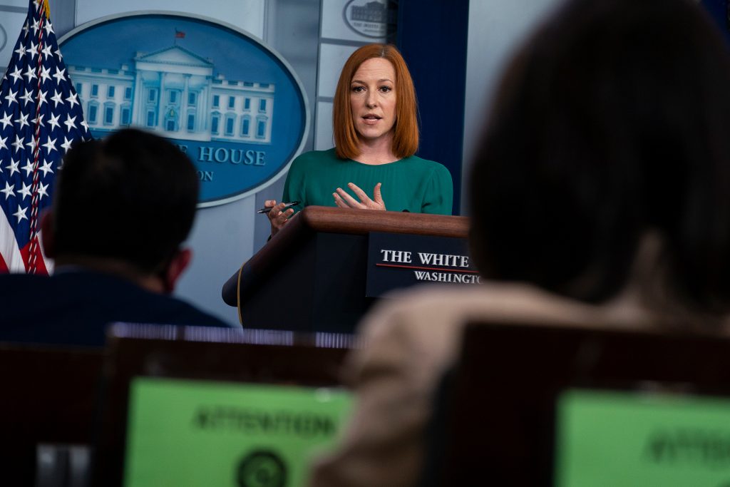 Jen Psaki White House press secretary Jen Psaki speaks during a press briefing at the White House, Tuesday, April 27, 2021, in Washington. (AP Photo/Evan Vucci)