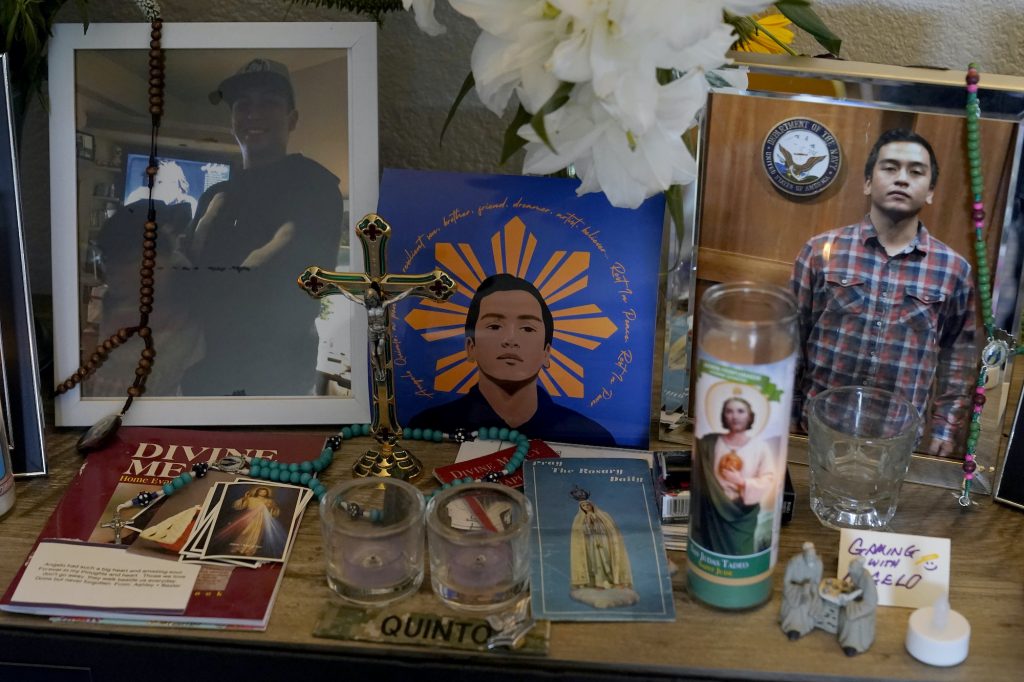 Angelo Quinto Images of Angelo Quinto are displayed at his family’s home
