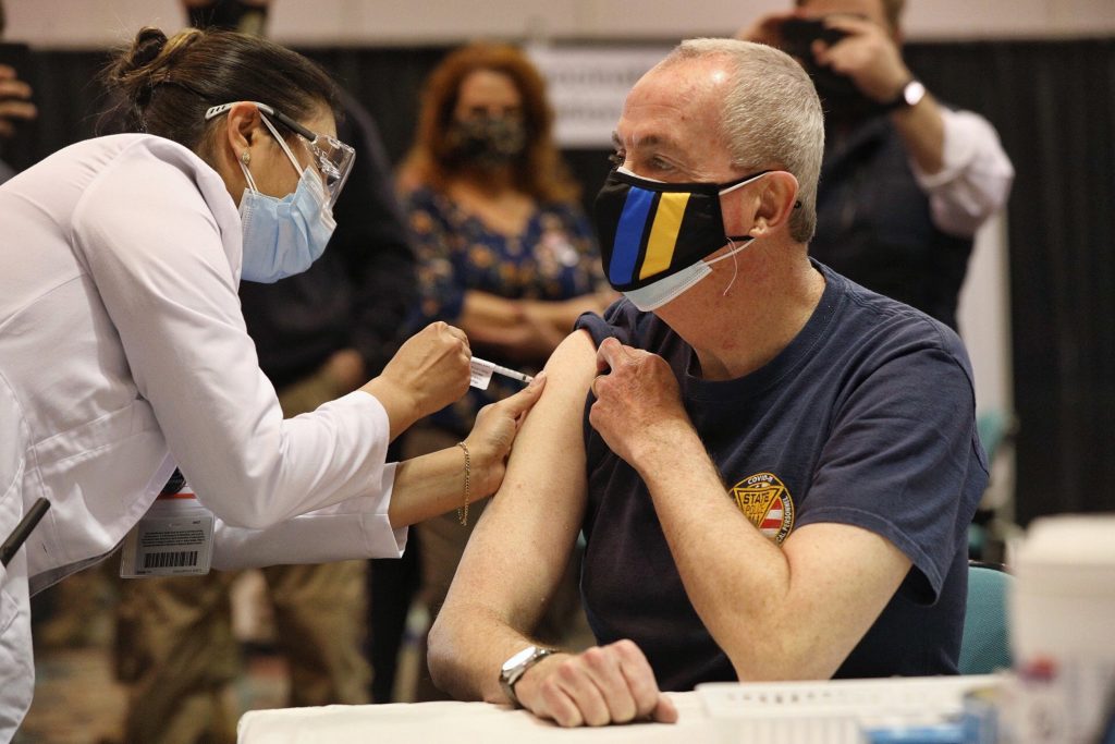 EyjvtF6WEAU56kb Gov. Murphy receiving his COVID-19 vaccine on Friday, April 9, 2021. (Gov. office)