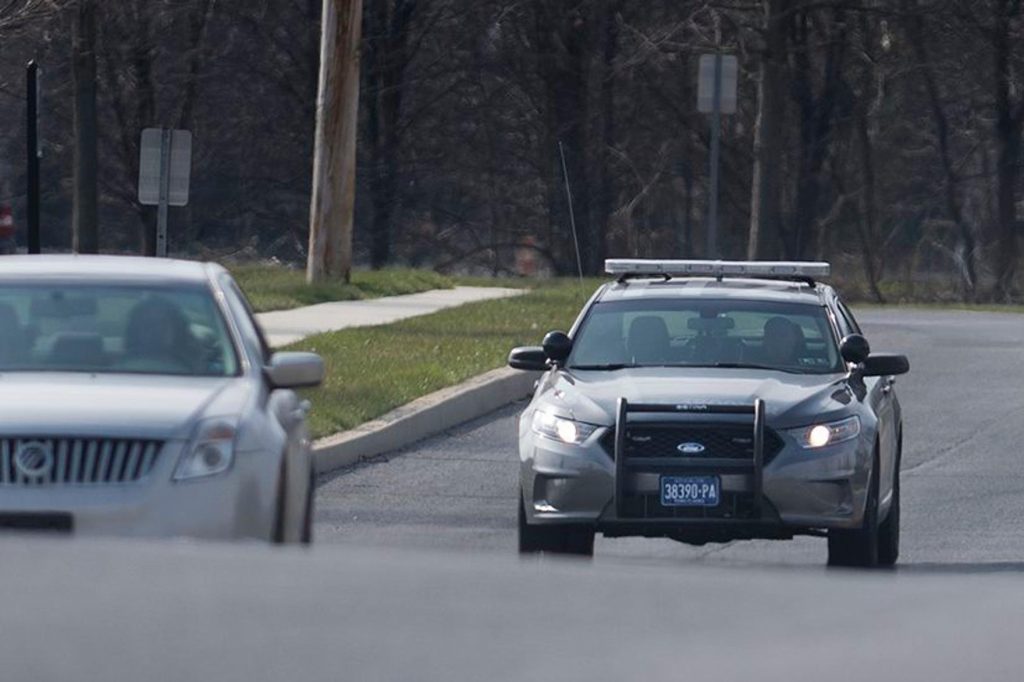 PA_traffic_stop_SPA_042821 A law enforcement official pulls over a driver