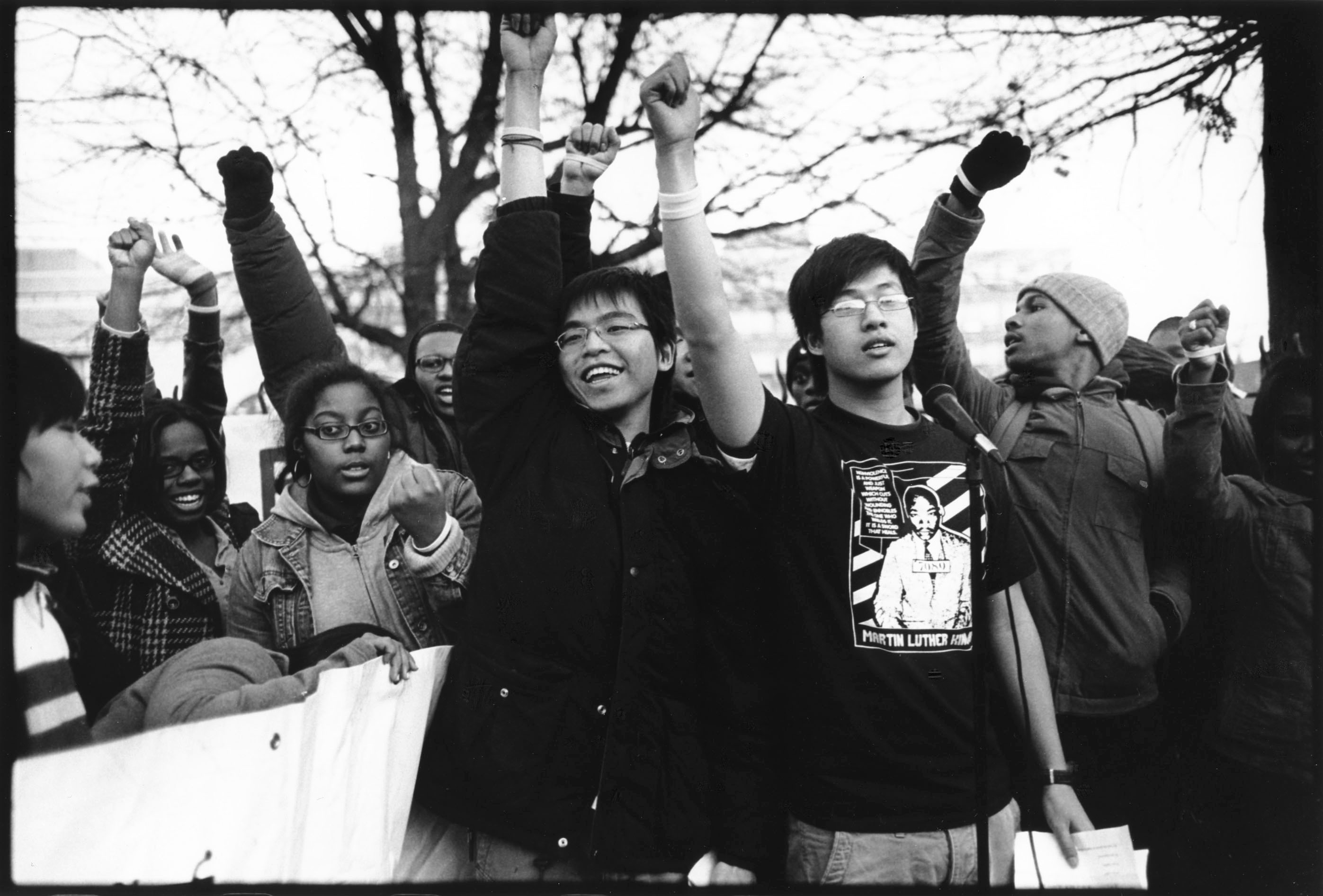 Students protesting in the wake of anti-Asian attacks at South Philadelphia High School in 2009.