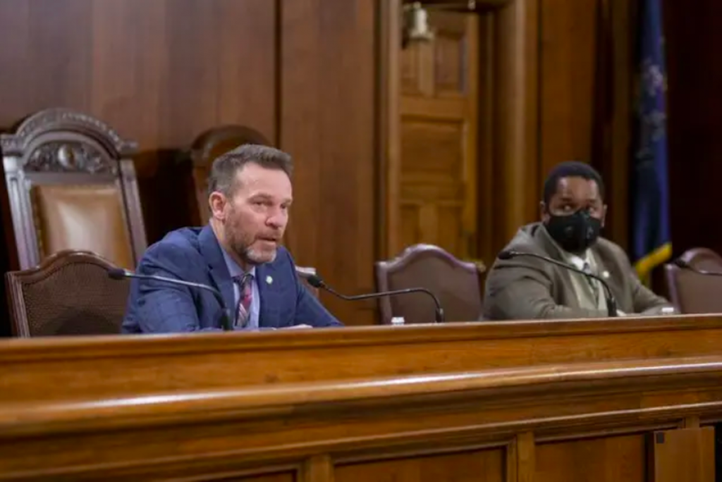 Screen Shot 2021-04-02 at 2.09.06 PM Sens. Dan Laughlin (left) and Sharif Street introduced a bill to legalize recreational cannabis in 2021. (COURTESY SEN. DAN LAUGHLIN'S OFFICE)