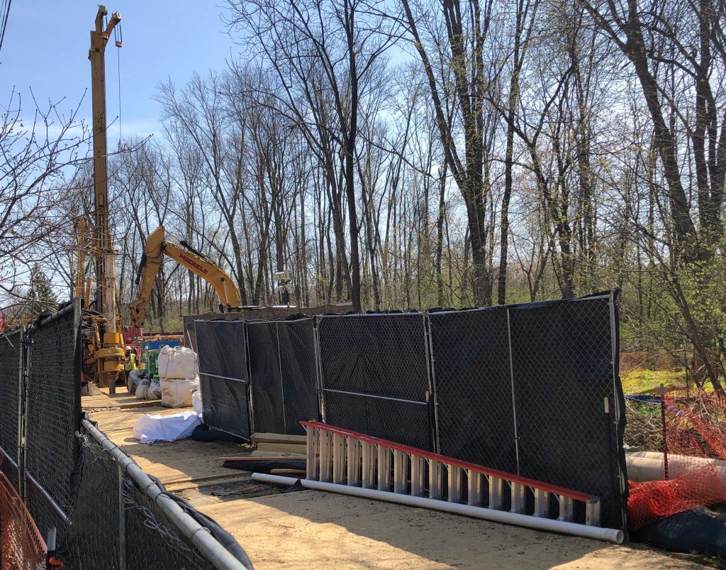 Unknown ME 2 pipeline construction site near the Chester County Library and business route 30.