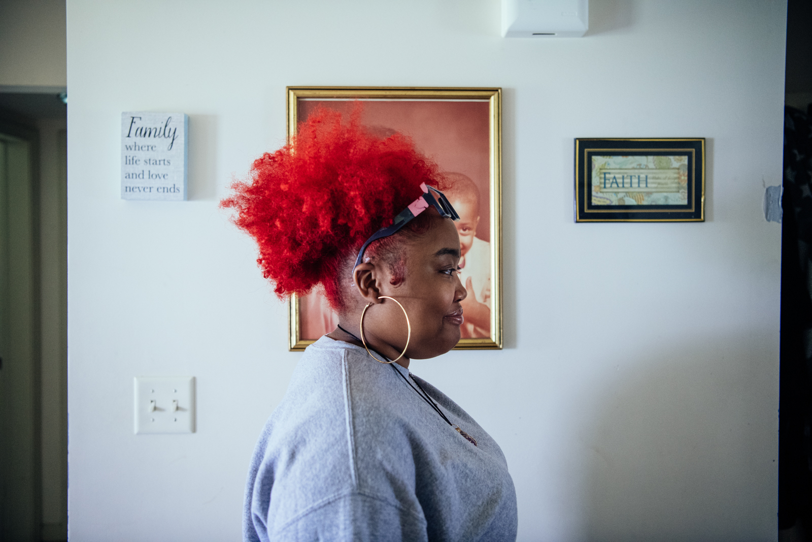 Asia Pretlow inside her Redwood Park Townhome.