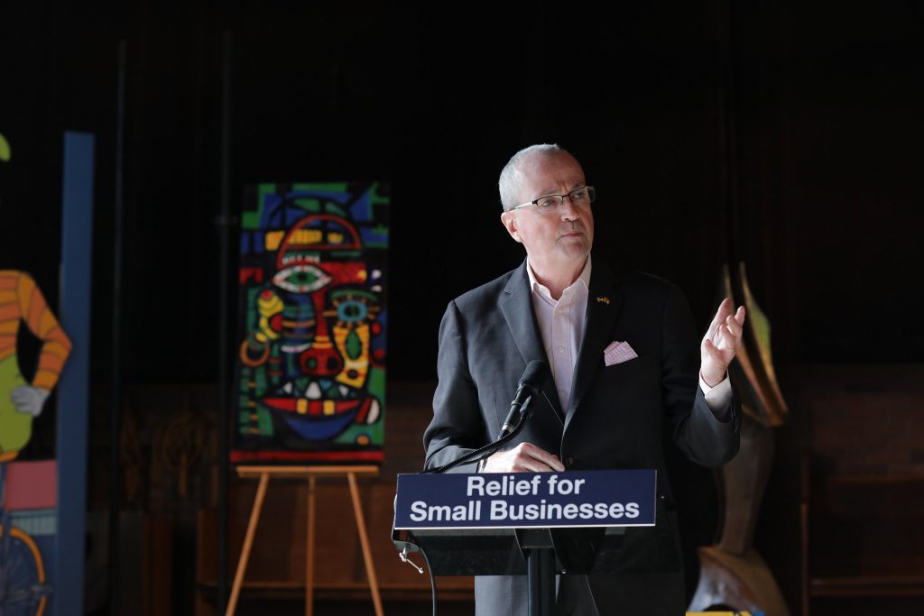 Gov. Phil Murphy signs arts and cultural institution relief legislation at the West End Arts Center in Long Branch, New Jersey on April 8, 2021. (Edwin J. Torres/NJ Governor’s Office).