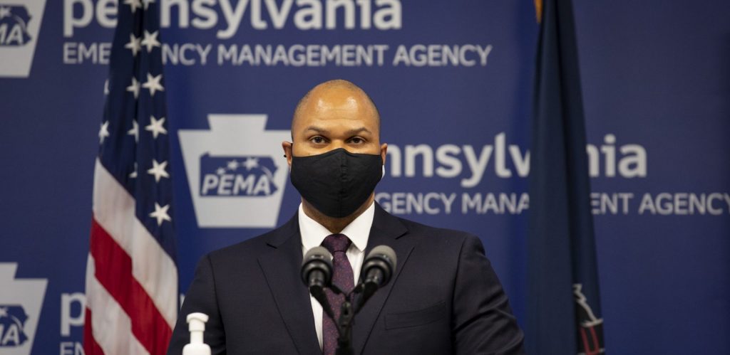 18740_dos_emerDisaster_01-scaled-e1620343586593-1920×936 Professional and Occupational Affairs Commissioner Kalonji Johnson is one of several Wolf administration officials advocating for keeping the state's current emergency powers rules in place. (Commonwealth Media Services)