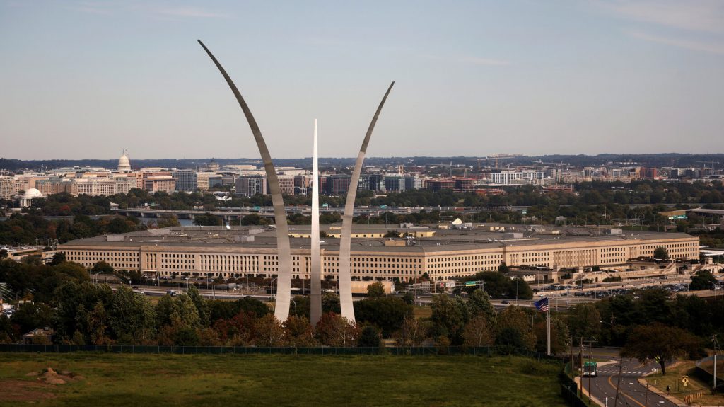 The Pentagon building is seen in Arlington