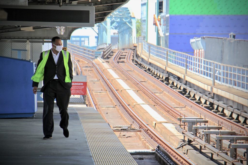 2021 05 13-e lee-ken divers-philadelphia market frankford line somerset station Assistant Director of Transportation Ken Divers, who leads the vulnerable population task force at SEPTA, walks on the platform at Somerset Station. (Emma Lee/WHYY)