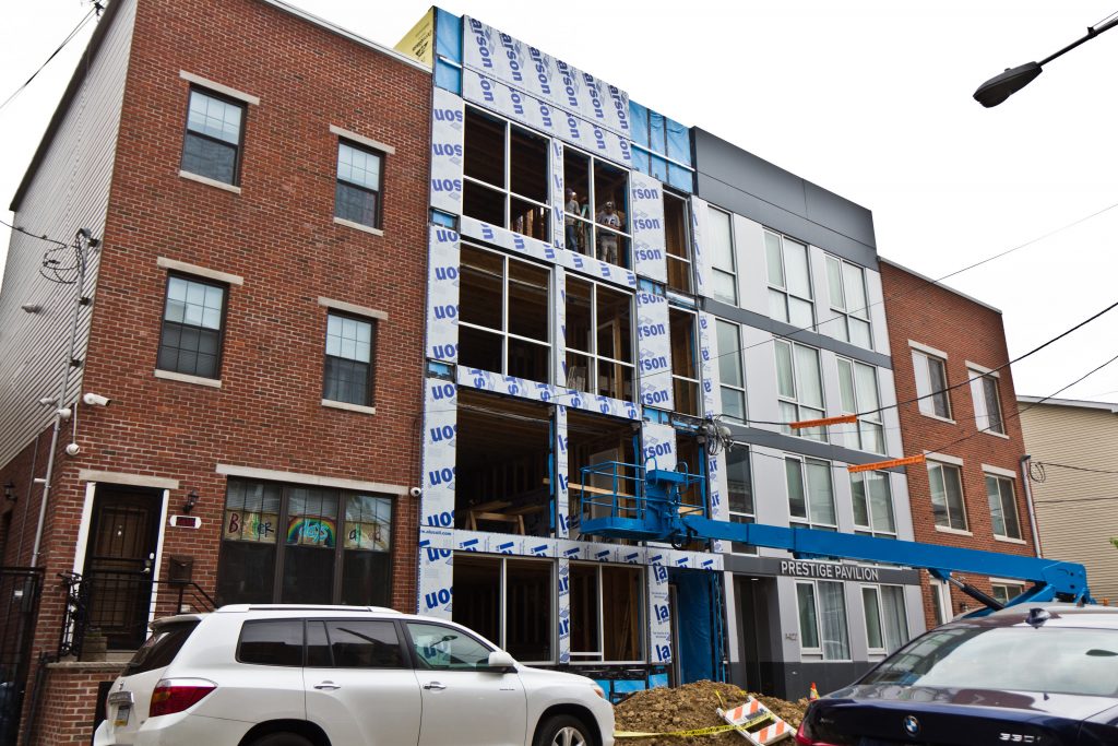 2021-05-17-k-paynter-development-N-7th-Street-3 Prestige Design and Construction development in process on the 1400 block of North 7th Street in May 2021. (Kimberly Paynter/WHYY)