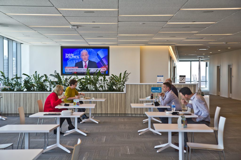 2021 05 19 k paynter fmc in-person office plan-11 FMC employees sit at individual tables