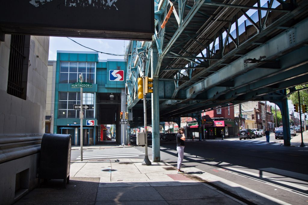 The El is pictured at Huntingdon Septa station