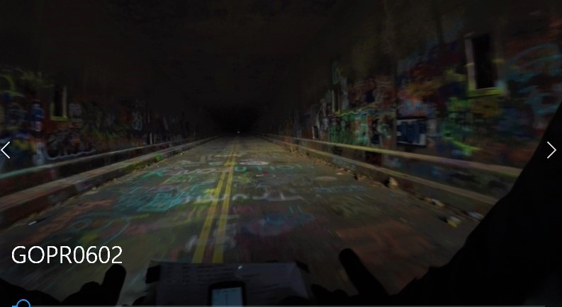 A shot captured via GoPro shows the inside of an abandoned Pennsylvania Turnpike tunnel.