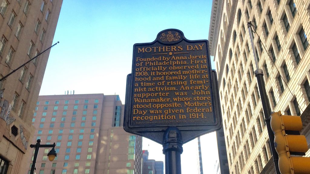 IMG_1228-1 This historical marker at Market and Juniper tells of Mother's Day's history here in Philly.
