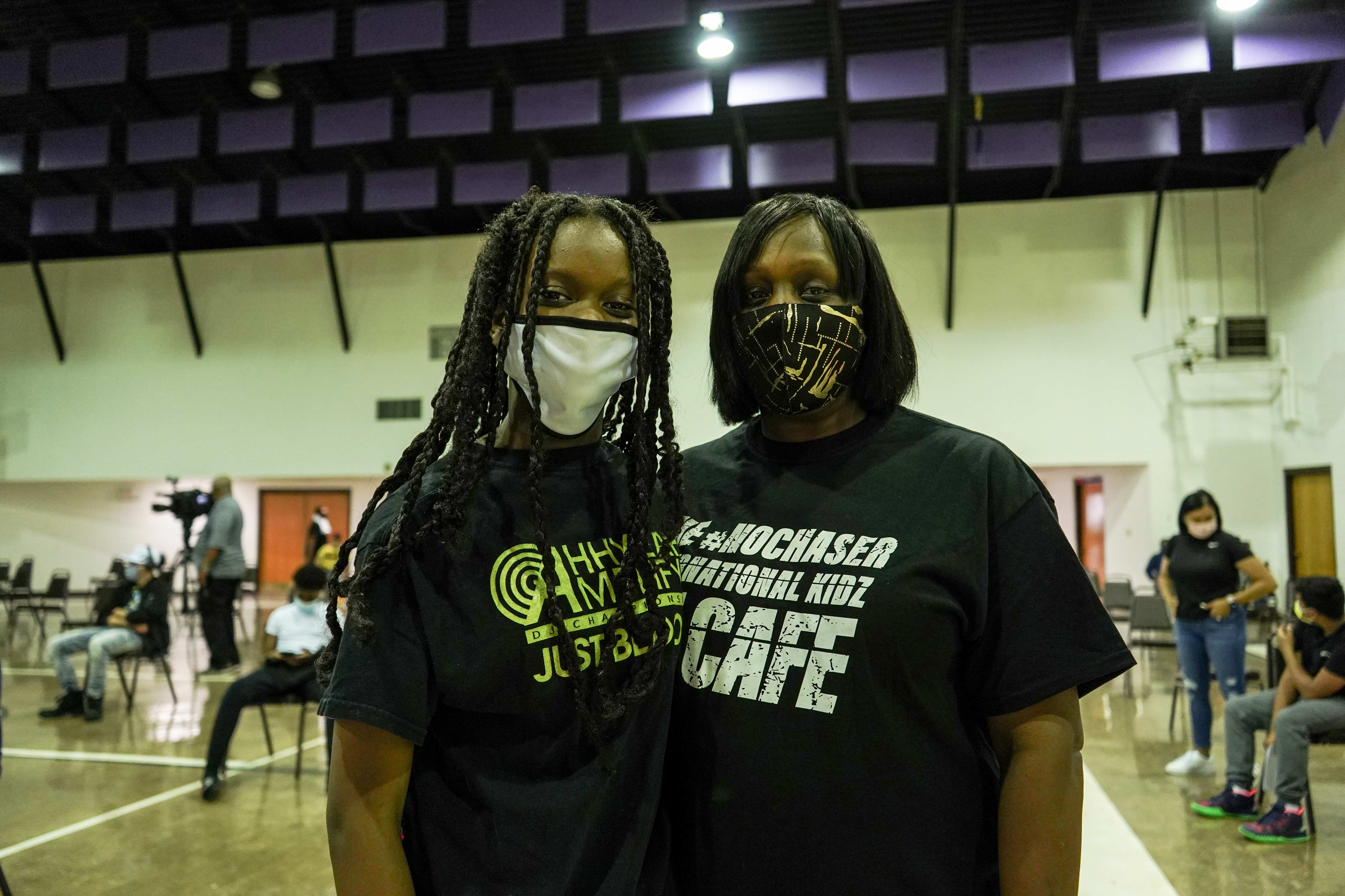 Twelve-year-old Journi Phillips received her first dose of the Pfizer vaccine at the Philly Teen Vaxx clinic on May 15, 2021 in North Philadelphia. Her mom Aesha West accompanied her for the appointment.