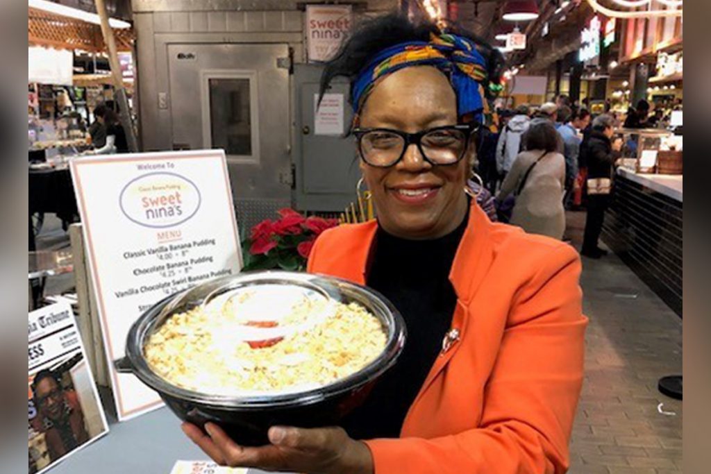 Sweet-Nina’s-2 Nina Bryan of Sweet Nina's is one of the bakers taking part in 'Blooming Desserts' at the Philadelphia Flower Show. Her banana pudding was named 'Best of Philly' two years in a row. (Provided)