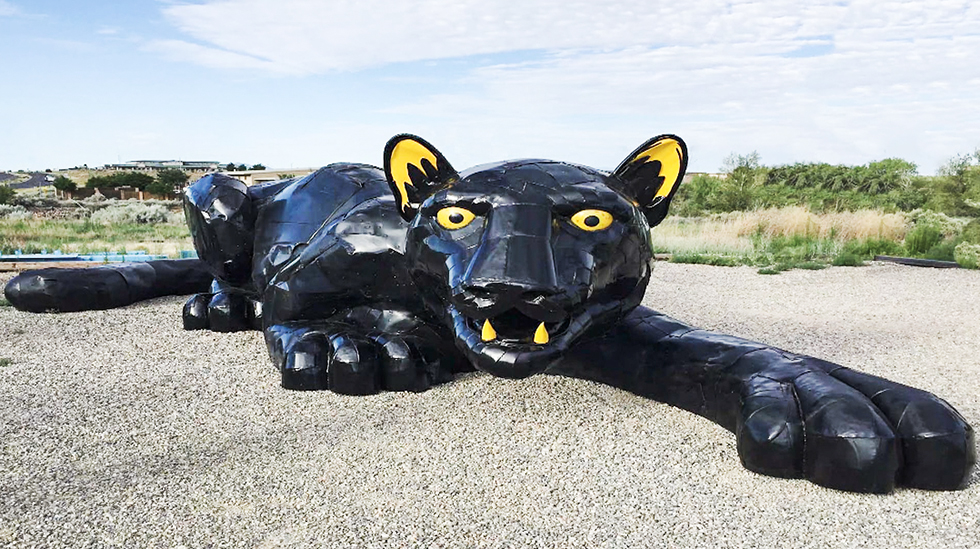 YOK-A-New-View A large public art panther sculpture outside in Camden, NJ