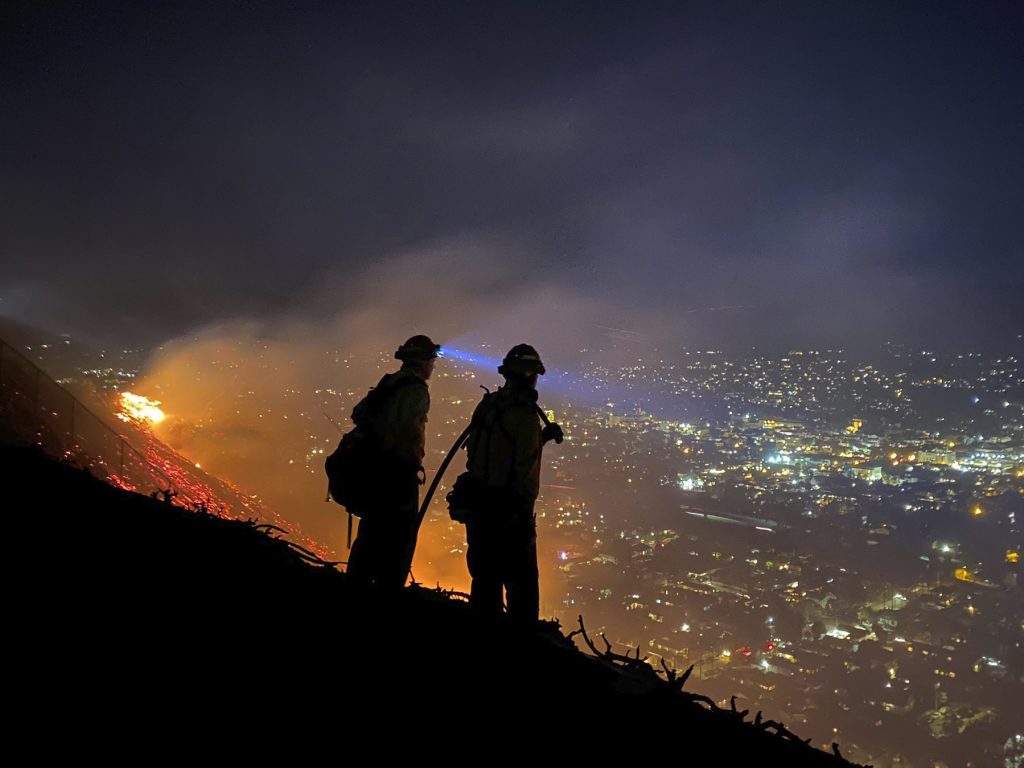Firefighters battle a brush fire last week in Santa Barbara, Calif. Climate-driven droughts make large, destructive fires more likely around the world. Scientists warn that humans are on track to cause catastrophic global warming this century. Firefighters battle a brush fire in Santa Barbara, Calif. Climate-driven droughts make large, destructive fires more likely around the world. Scientists warn that humans are on track to cause catastrophic global warming this century. (Santa Barbara County, Calif., Fire Department via AP)