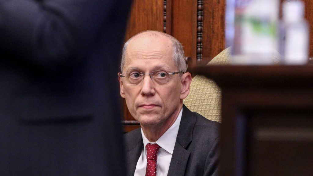 farley-march2020 Philadelphia Health Commissioner Thomas Farley listens during a press briefing in March 2020, at the start of the pandemic. (Emma Lee/WHYY)