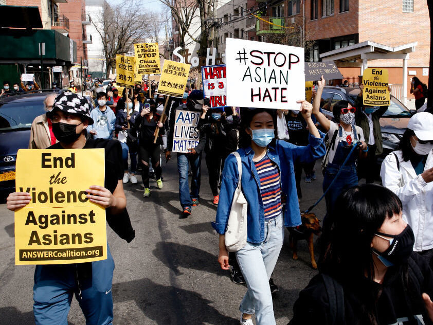 Nationwide Day of Action Rally Against Anti-Asian Violence Supporters of the Asian-American community attend a Nationwide Day of Action rally Against anti-Asian violence