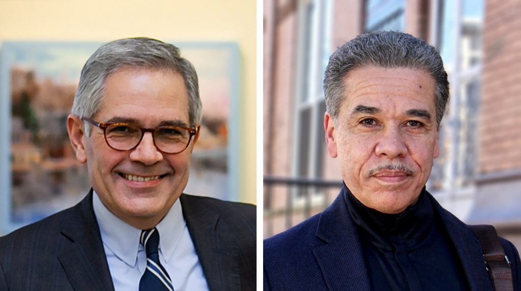 krasner-vega-race Philadelphia District Attorney Larry Krasner; Challenger BAS SLABBERS / WHYY; EMMA LEE / WHYY