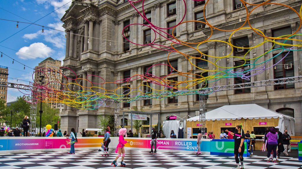 rothmanrollerrink-hula-skate-dilworth-crop The Rothman Roller Rink at Dilworth Park. (Kimberly Paynter/WHYY)
