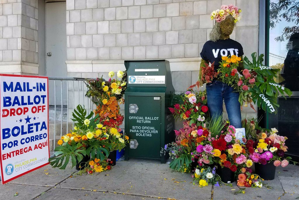 Jig-Bee Flower Farm decorated ballot drop boxes during the November 2020 election