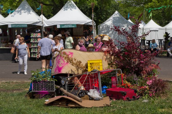 The 2021 Flower Show kicked off for Pennsylvania Horticultural Society members Friday June 4, and opens to the public Saturday. For the first time, the show is being held outdoors due to the COVID-19 pandemic at FDR Park in South Philadelphia. (Kimberly Paynter/WHYY)