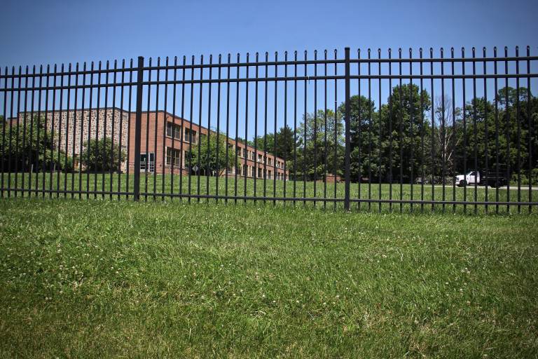 Delaware County will acquire the wooded 213-acre site at Sproul Road and Reed Road in Marple Township that was home to the Don Guanella School. The property is owned by the Archdiocese of Philadelphia. (Emma Lee/WHYY)