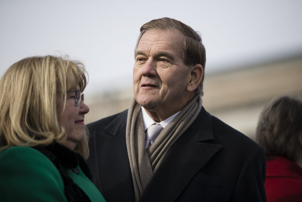 Tom Ridge Former Gov. Tom Ridge before Pennsylvania Gov. Tom Wolf takes the oath of office for his second term, on Tuesday, Jan. 15, 2019, at the state Capitol in Harrisburg, Pa. (AP Photo/Matt Rourke)