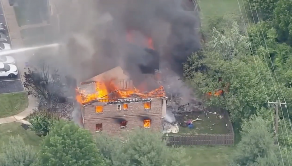 Screen Shot 2021-06-11 at 1.40.41 PM Multiple homes went up in flames in Eagleville, Pennsylvania on Thursday afternoon after authorities say a code enforcement officer encountered a homeowner who was allegedly armed with a weapon. (6ABC)