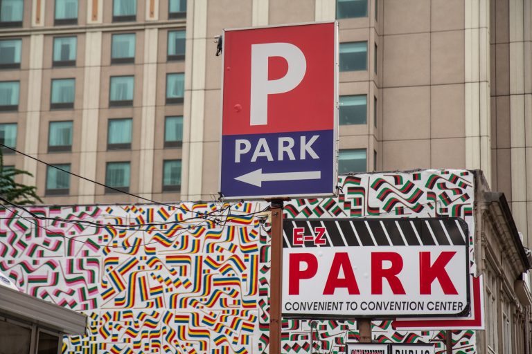 A parking lot at Juniper and Race streets in Center City.