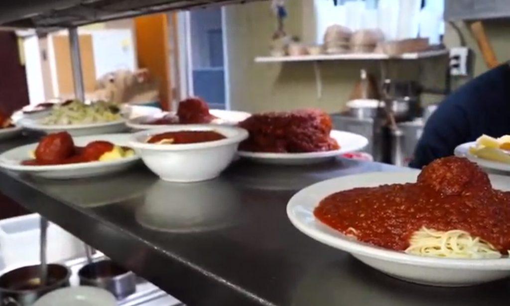 robino spaghetti A plate of spaghetti and meatballs at Mrs. Robino's Italian restaurant