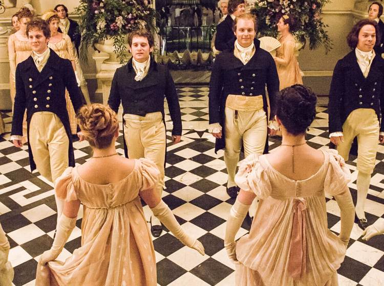 People dancing in a ballroom in Sense and Sensibility