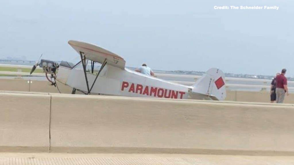 10897435_071921-wpvi-plane-on-ocean-city-bridge-UGC-img-1 A small plane makes an emergency landing on an Ocean City bridge.