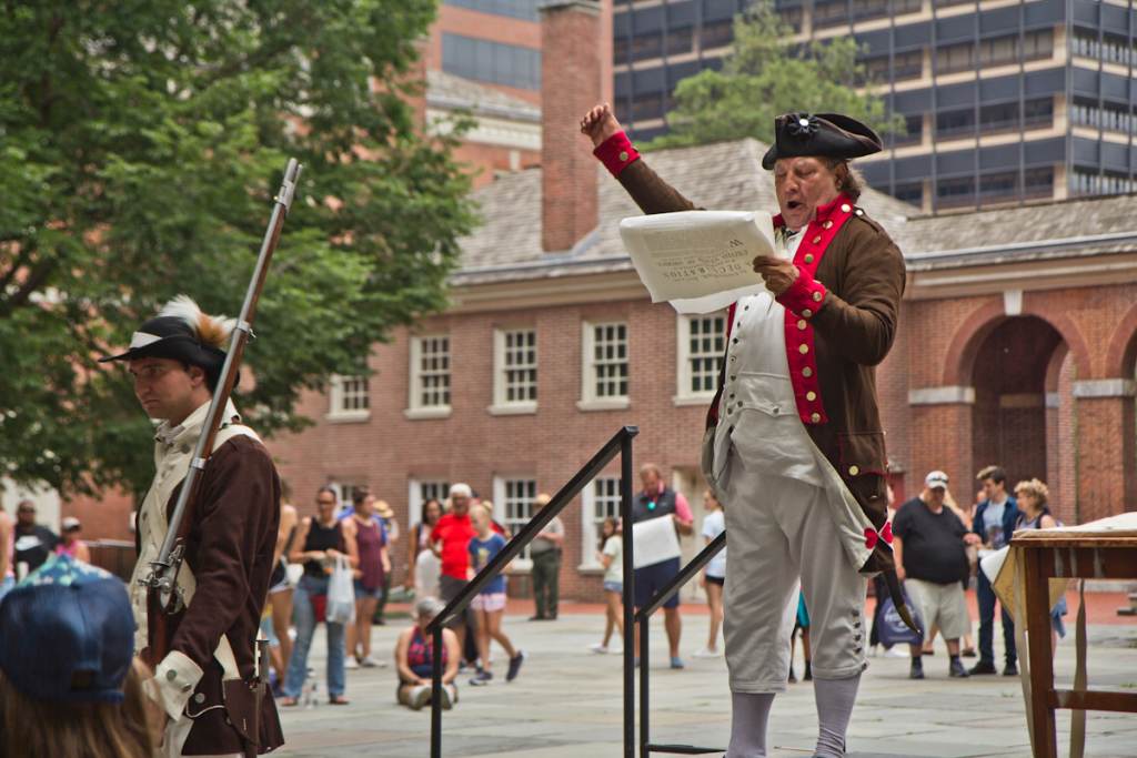 2021 07 08 k paynter annual declaration reading-4 Actors perform a reading of the Declaration of Independence at Independence Hall