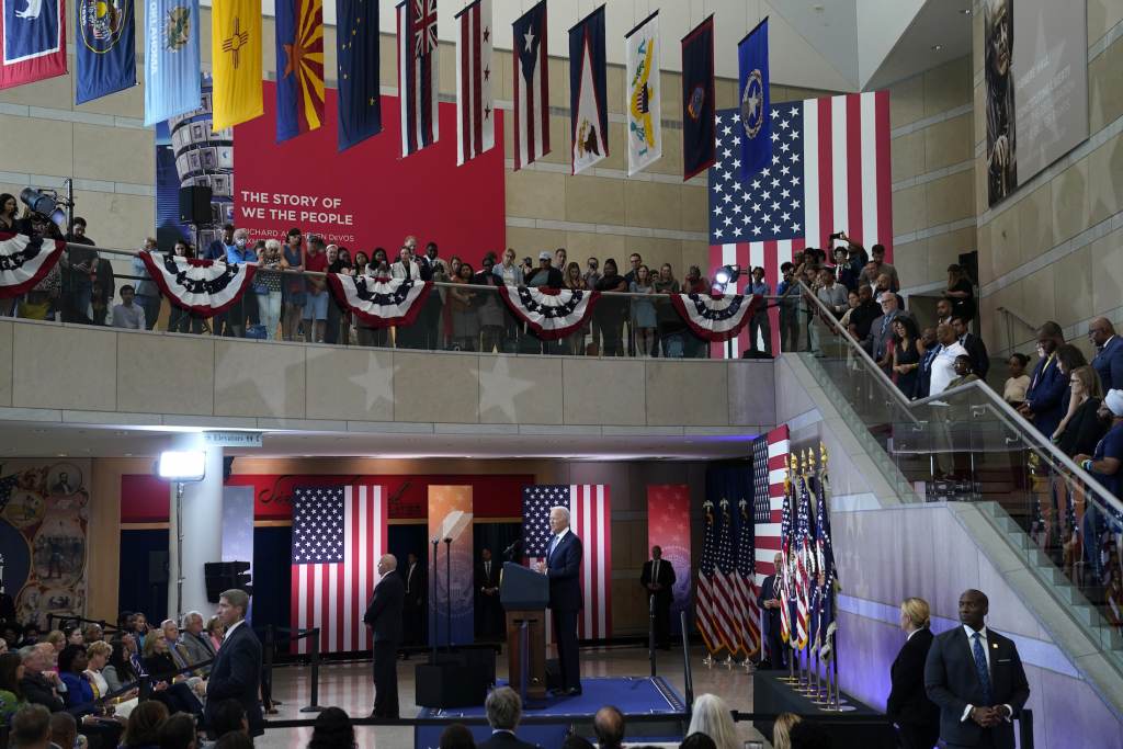 Joe Biden President Joe Biden delivers a speech on voting rights at the National Constitution Center, Tuesday, July 13, 2021, in Philadelphia. (AP Photo/Evan Vucci)