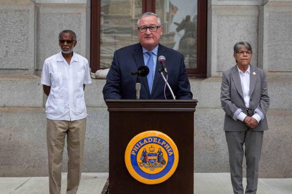 IMG_9532 The CDC’s eviction moratorium ends Saturday, July 31, 2021. Philadelphia Mayor Jim Kenney and other officials are urging reside in danger of eviction to apply for rental assistance today. (Kimberly Paynter/WHYY)