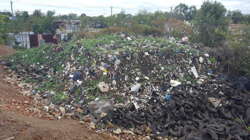 NJ_AG_camden_illegal_dumping_toxic_072021 A pile of toxic debris in Camden