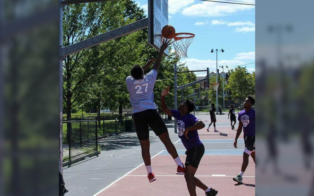 Yeah-Philly-photo-crop Young people play basketball at a 2020 YEAH Philly event at Kingsessing Rec Center. (YEAH Philly)