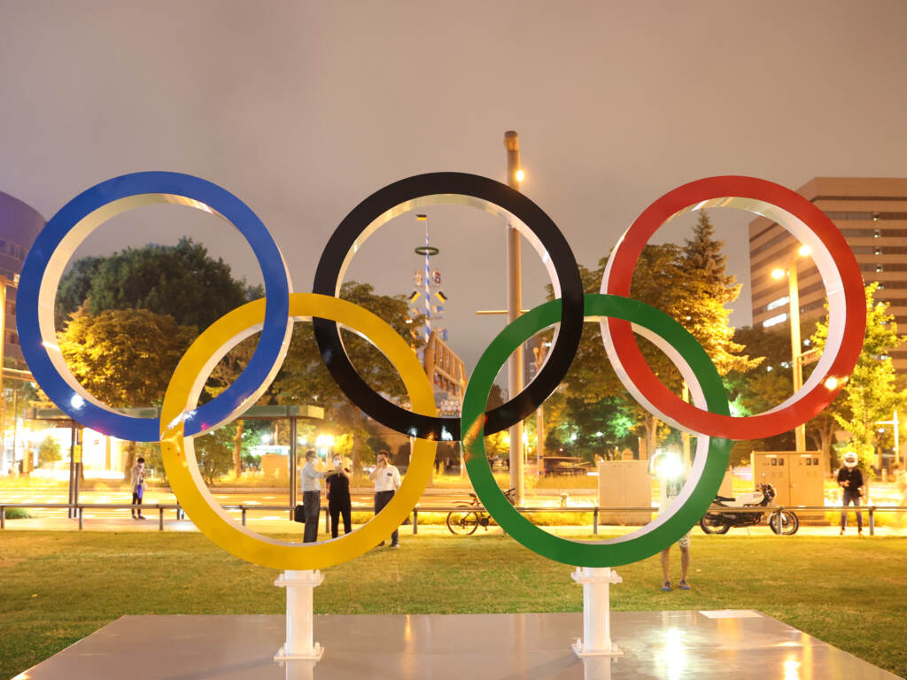 The Olympic rings at Odori Park in Sapporo Hokkaido, Japan on Tuesday. The Olympic rings at Odori Park in Sapporo Hokkaido, Japan on Tuesday. (Masashi Hara/Getty Images)