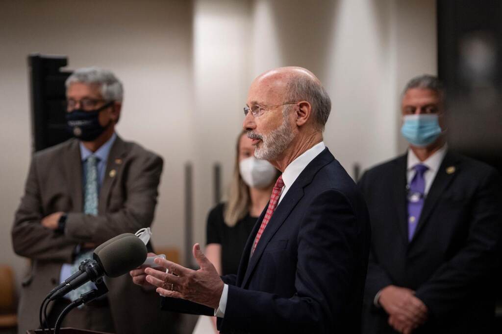 gov_tom_wolf_SPA_072221 Pennsylvania Gov. Tom Wolf speaks from a podium