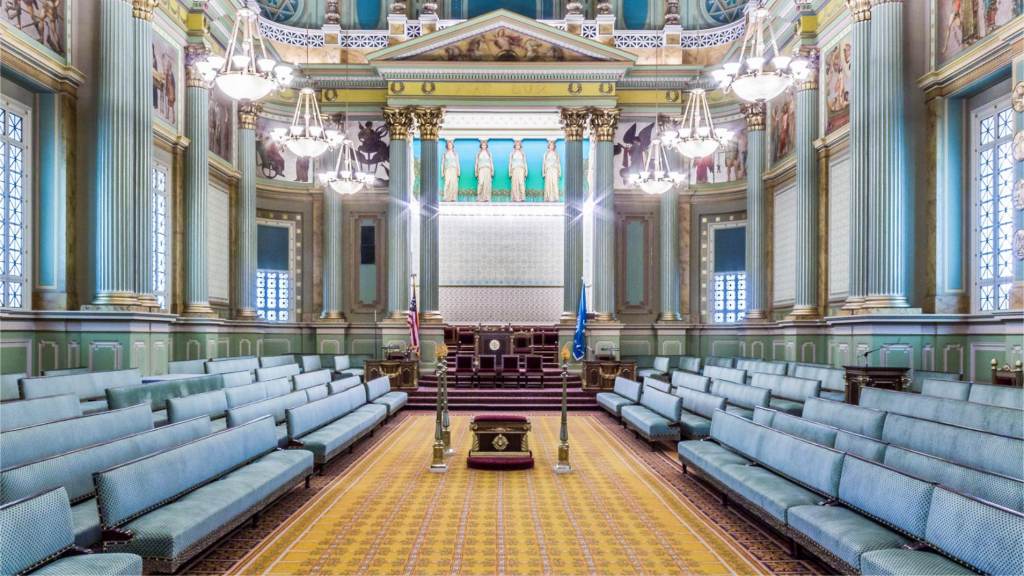 M&M-masonic-temple Interior view of The Masonic Temple in Philadelphia