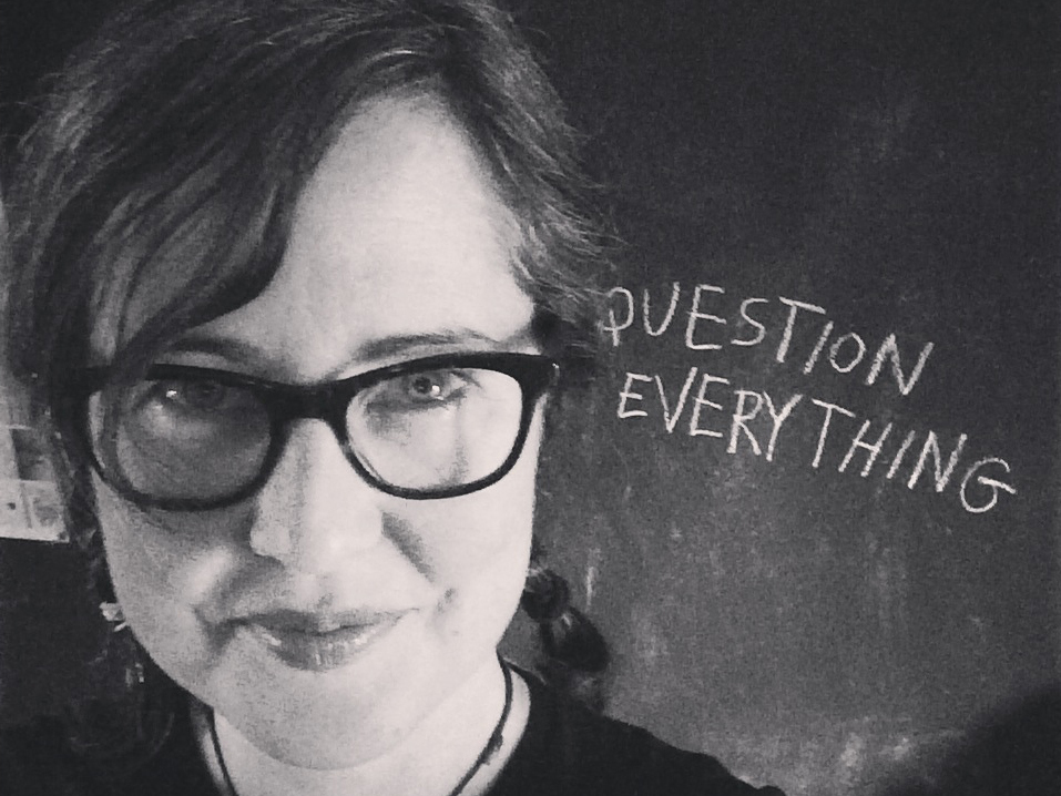 Author Keri Smith rode out the pandemic in Canada, where she was born. Now she’s worried about returning to her home in Northampton, Mass. Keri Smith is pictured in a black and white photo with the words