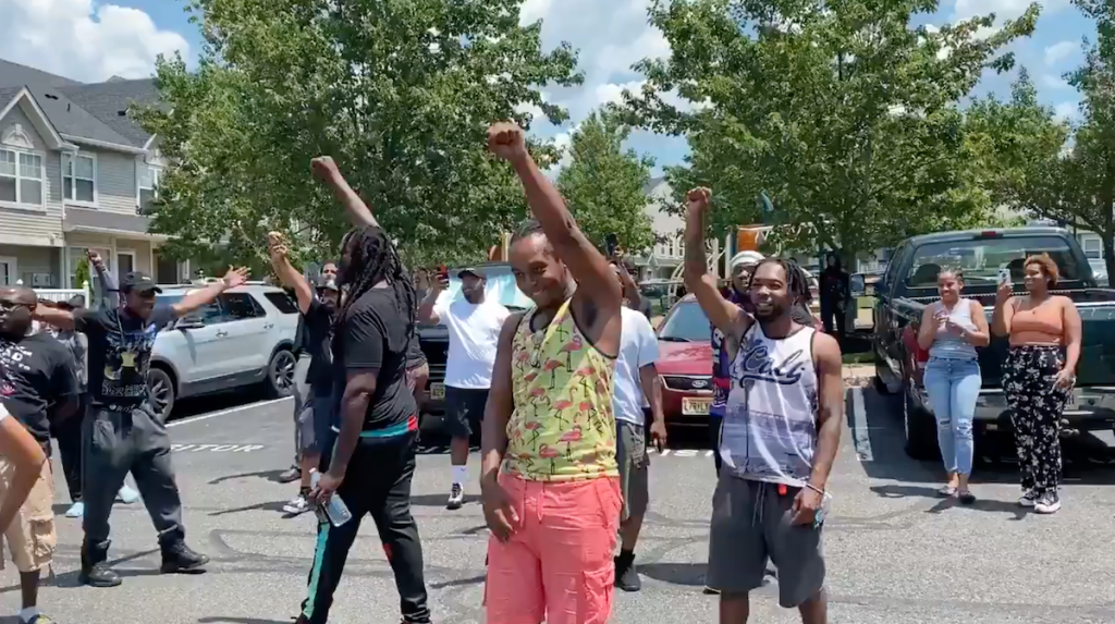 Chants of “No justice, no peace” ring out at a protest in Mount Laurel