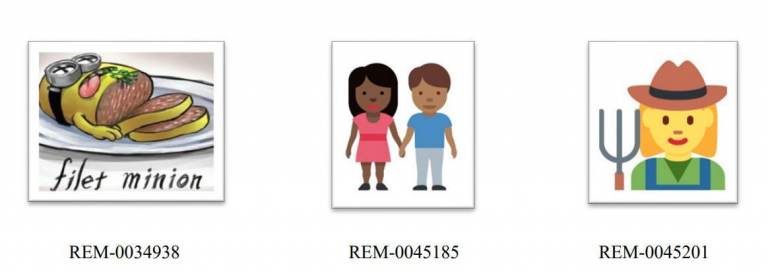 Among the documents produced by Remington Arms Co. were more than 18,000 files depicting emoji, cartoons and other images including one of a Despicable Me minion sliced like steak with the caption 