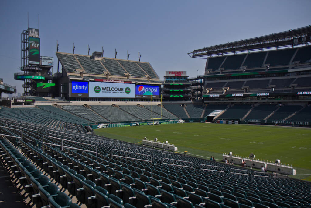 2021 08 06 k paynter 2021 tour lincoln financial field-8 A closeup of Lincoln Financial Field
