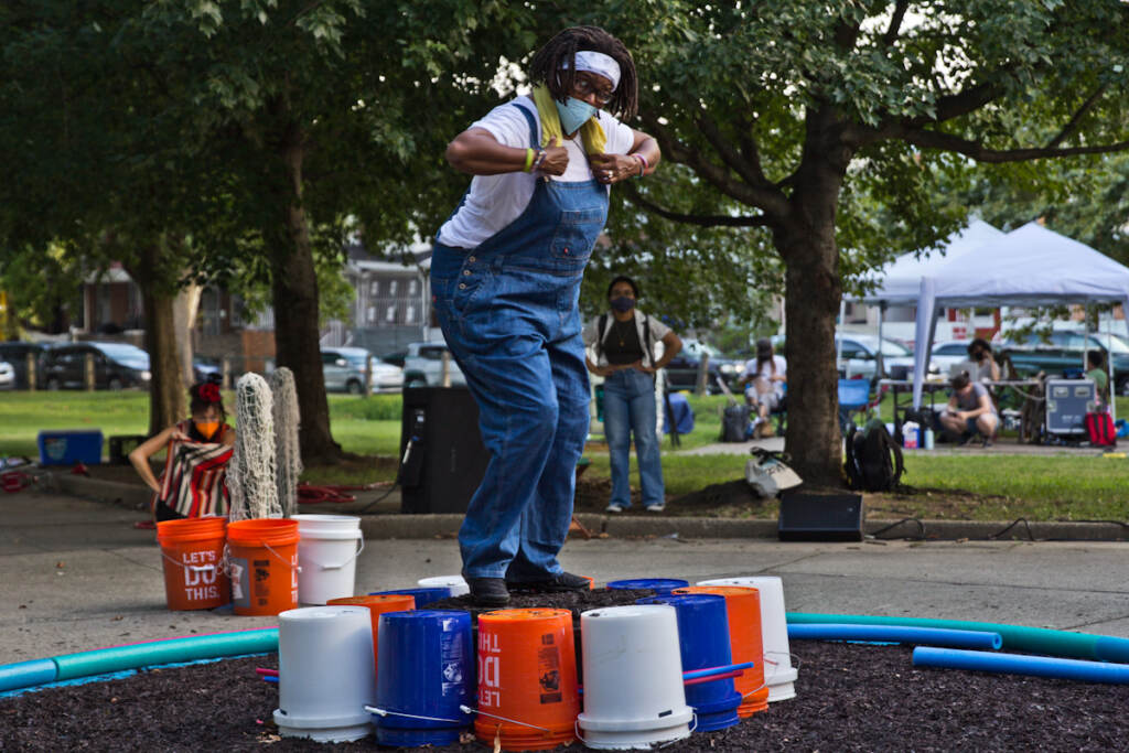Monica Wright plays older Peril in "Peril’s Island" at Harrowgate Park.