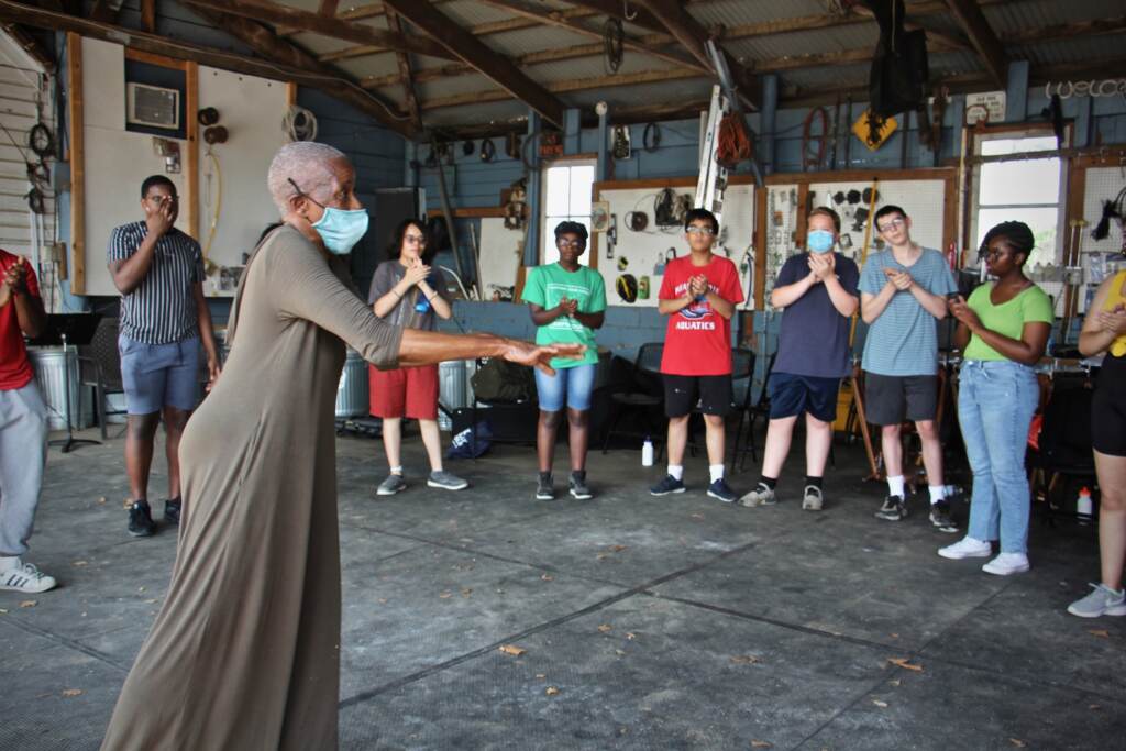 Rhonda Moor teaches dance to high school students
